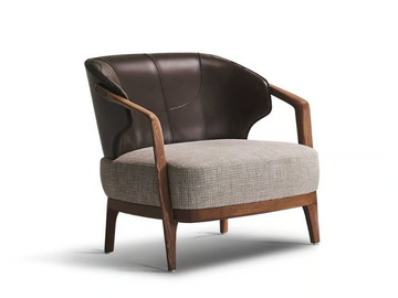 SYDNEY - Leather and fabric armchair with armrests by Casa Covre - view 2